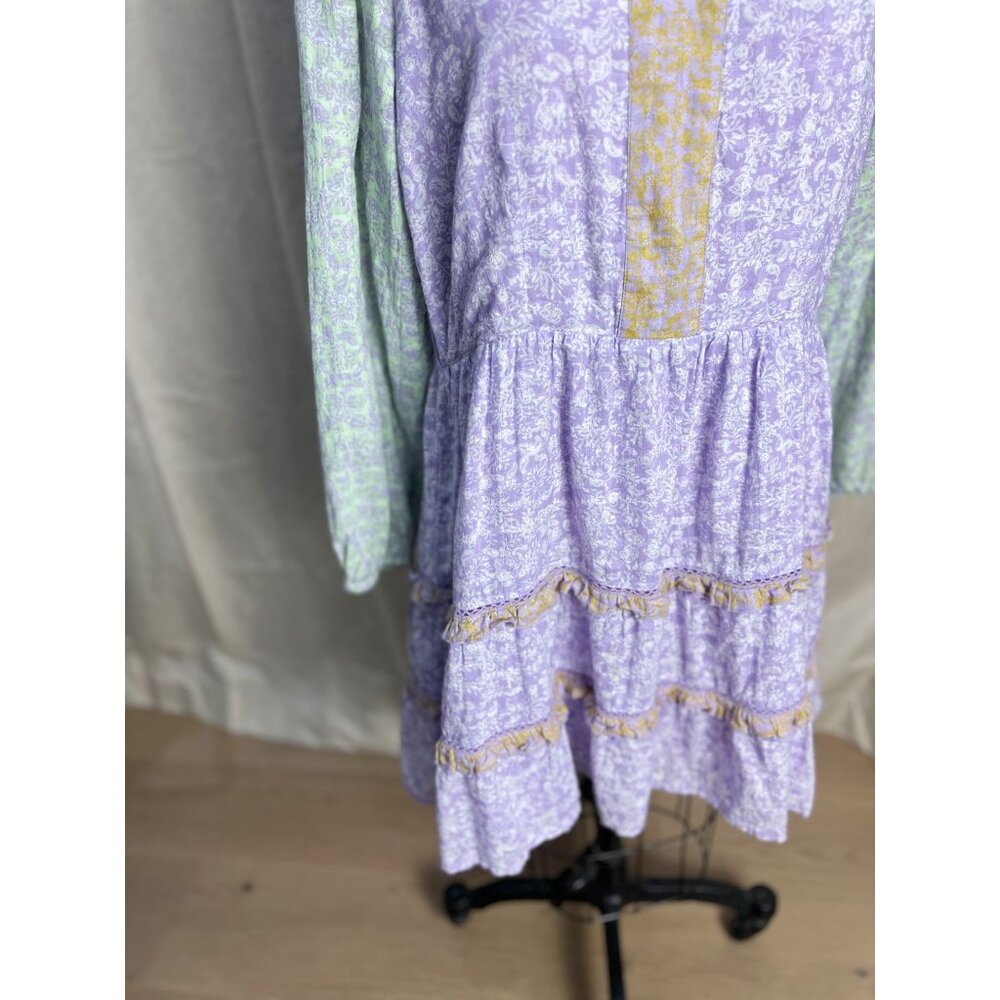 ROLLER RABBIT Ismay Naema Dress Sz L Pastel Colorblock - Picture 5 of 10